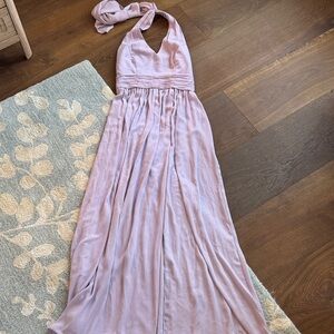 David's Bridal Lilac Halter Prom Dress